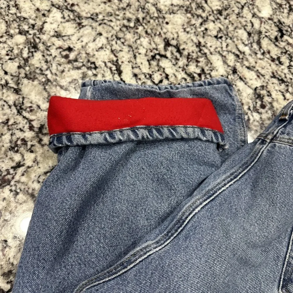 used Wrangler Rugged Wear‎ Blue Jeans Men's 40x30 Red Lined Insulated